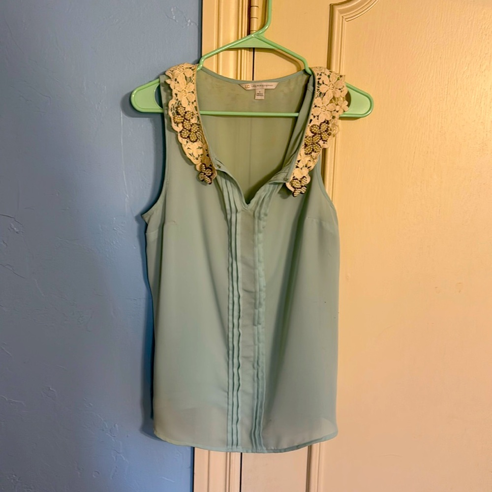 Lauren Conrad Sheer Shell Blouse Size L